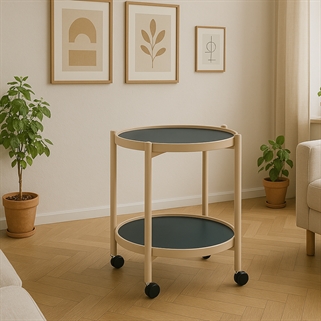 Thomsen Furniture - James rullebord Bøg | Sort/hvid 